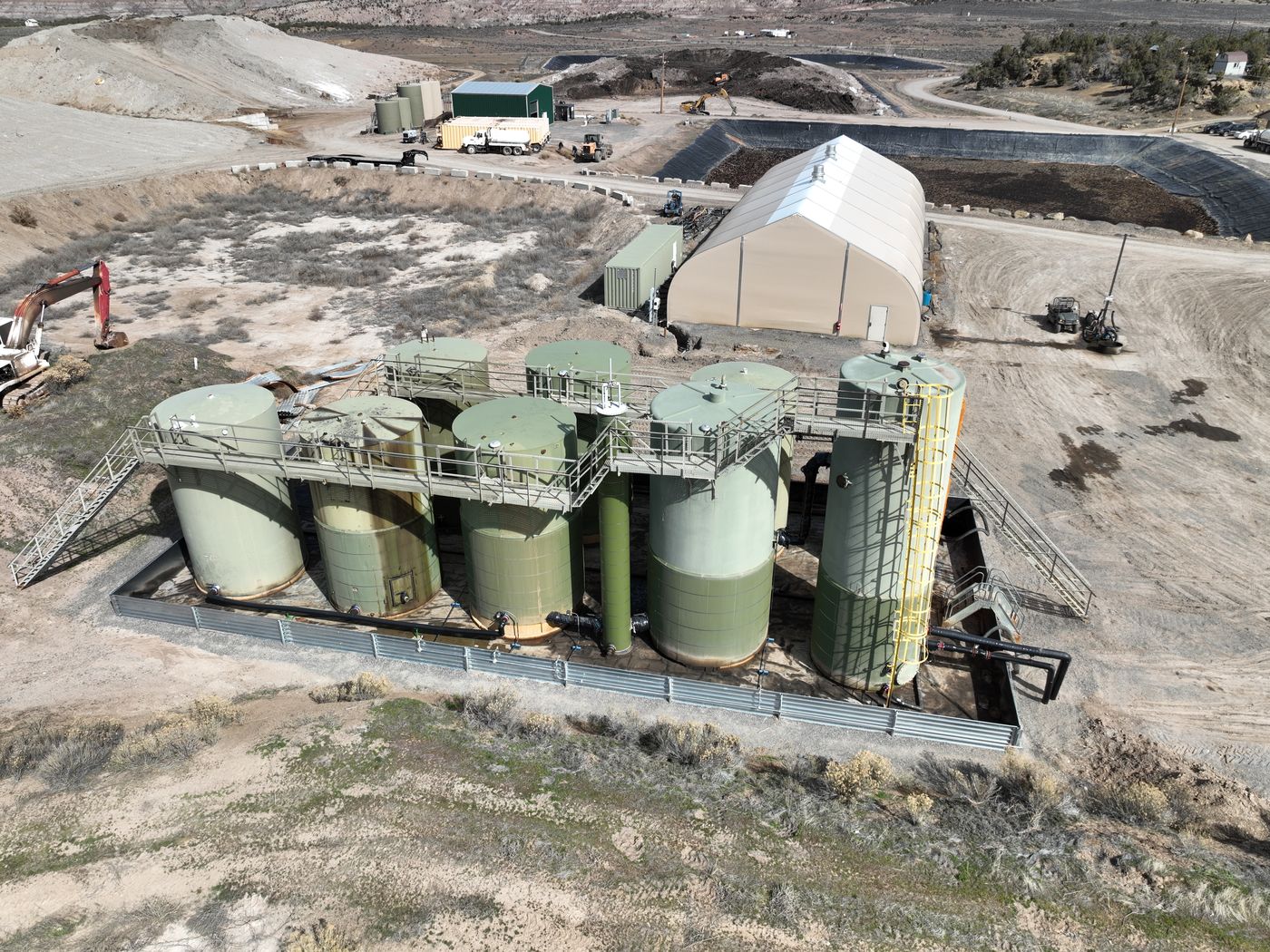 Processing tanks and separation equipment at the Greenleaf Mesa Facility